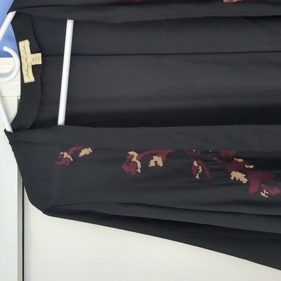 Medium Staring at Stars Open Front Embroidered Fringe Sheer Black Kimono - Picture 5 of 15